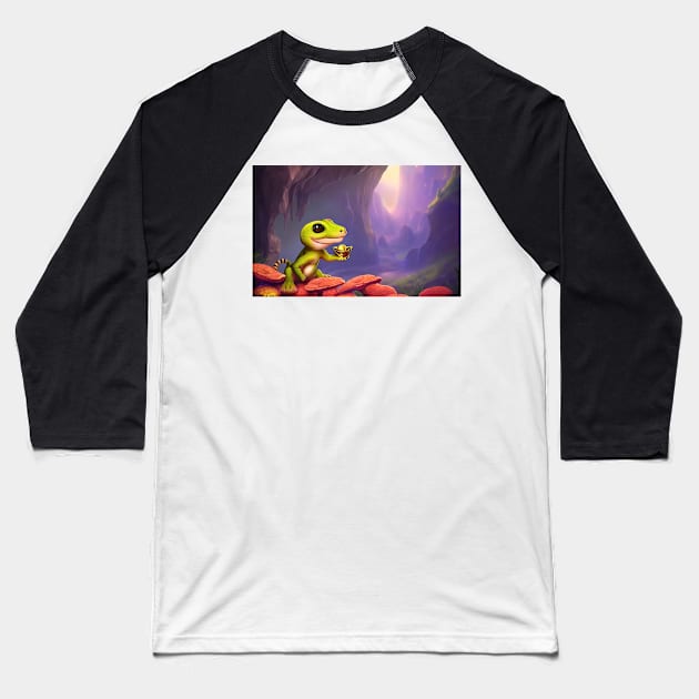 Gecko hill Baseball T-Shirt by cloudart2868